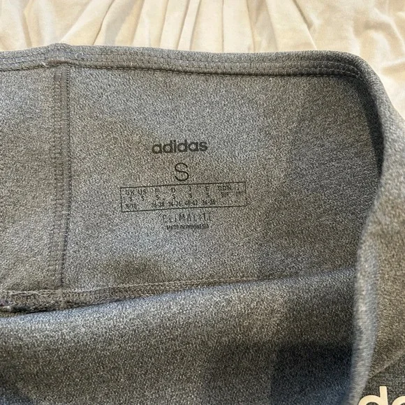 Adidas Climalite Athletic Leggings Grey White Stripe‎ Womens Size S Yoga Running - Picture 5 of 8